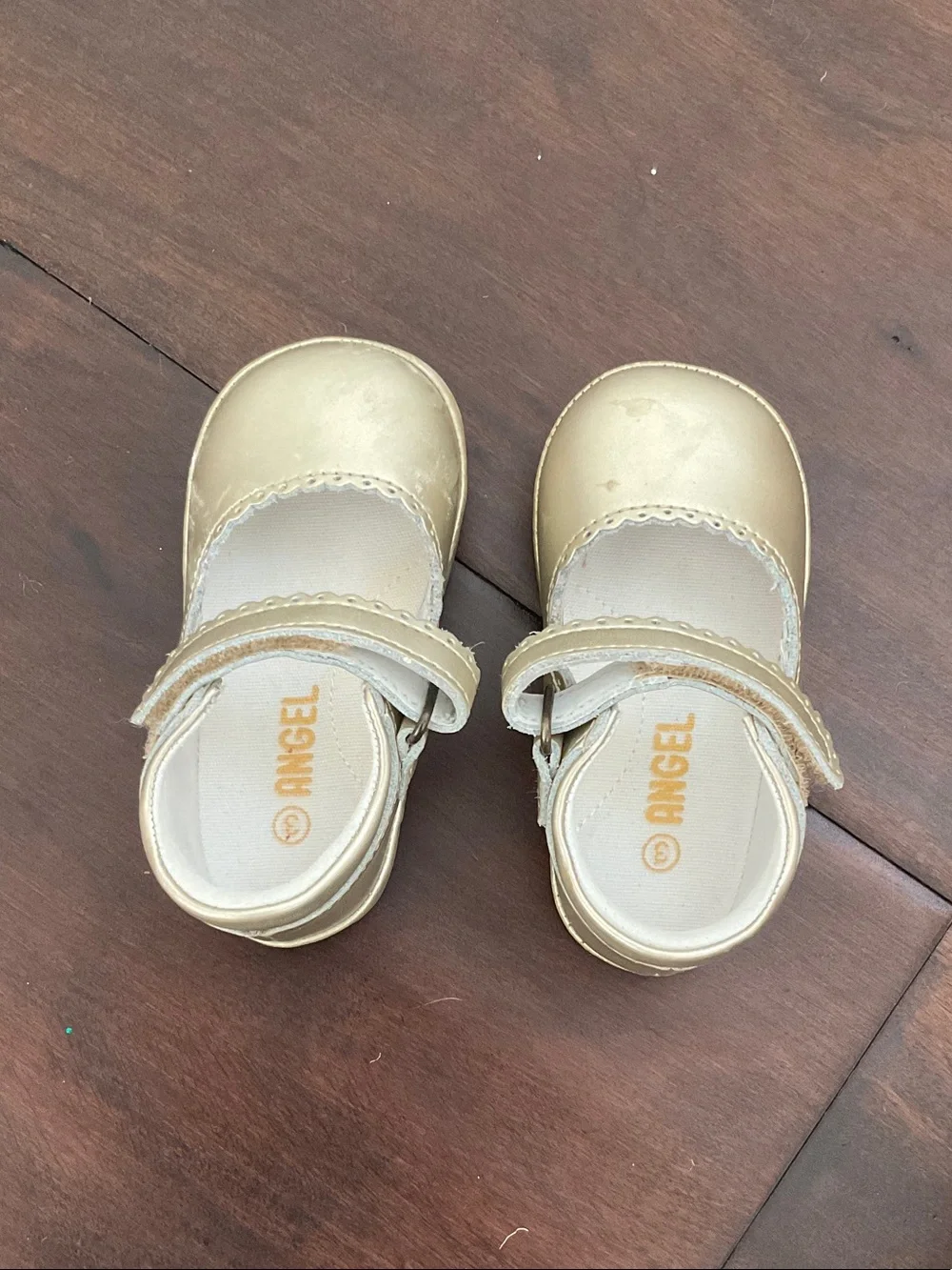 Angel Gold Mary Jane Baby Walker Shoes